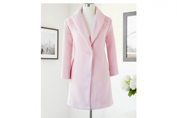 Eva Mendes for New York and Co. Milano One-Button Coat:
For a sleek and modern look this fall, try a tailored car coat. This menswear inspired piece will become one of your favorite new items. Try it in petal pink for a soft, romantic vibe.